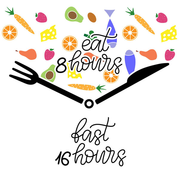 Intermittent Fasting lettering vector illustration