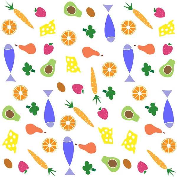 Food pattern vector illustration — Stock Vector