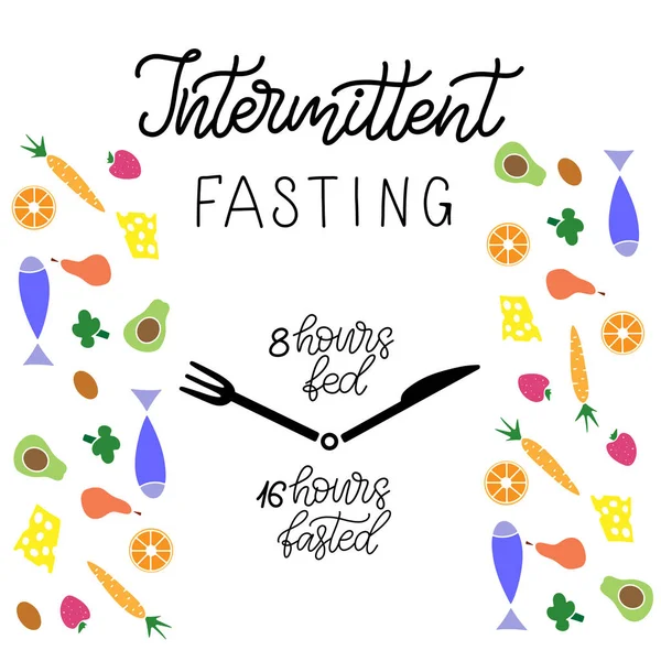 Intermittent Fasting Lettering Vector Illustration Stock Vector Imagefasting Logo