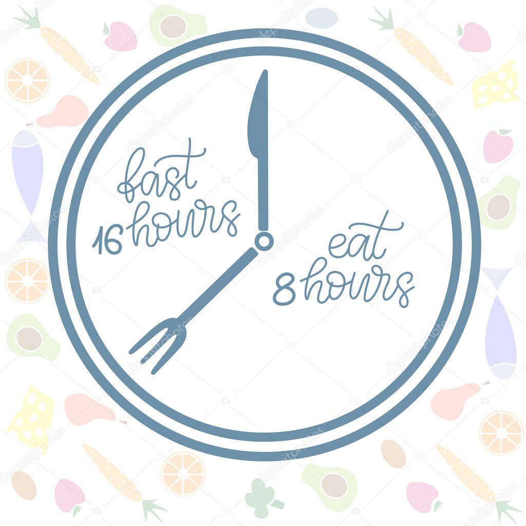 Intermittent Fasting lettering vector illustration