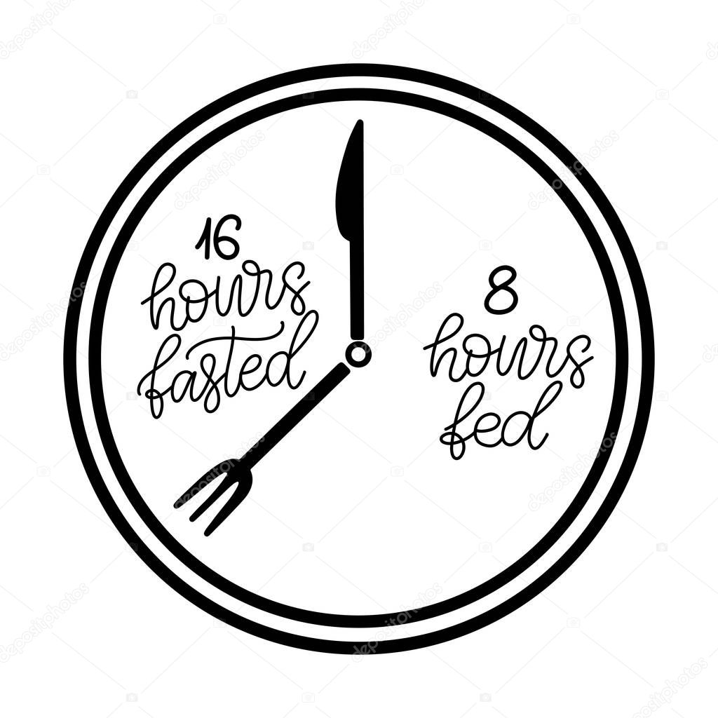 Intermittent Fasting lettering vector illustration