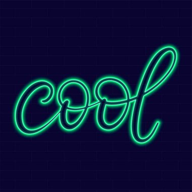 Koyu arkaplan vektör illüstrasyonunda harf içeren neon işareti.