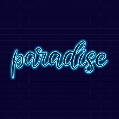 Koyu arkaplan vektör illüstrasyonunda harf içeren neon işareti.