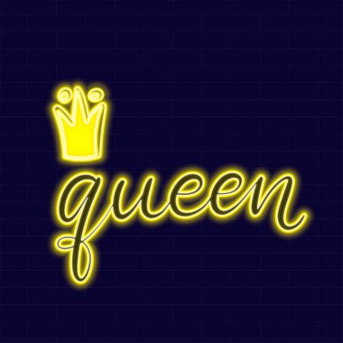 Koyu arkaplan vektör illüstrasyonunda harf içeren neon işareti.