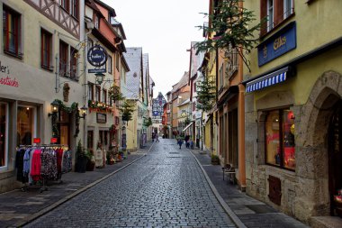 Antik şehir Rothenburg ob der Tauber büyüleyici güzelliği
