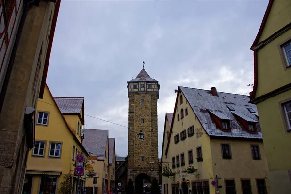 Давньої Красою Місто Rothenburg Дер Таубер Захоплюючим — стокове фото