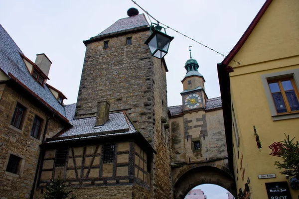 Piękno Starożytnego Miasta Rothenburg Der Tauber Jest Fascynujący — Zdjęcie stockowe