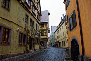 Antik şehir Rothenburg ob der Tauber büyüleyici güzelliği