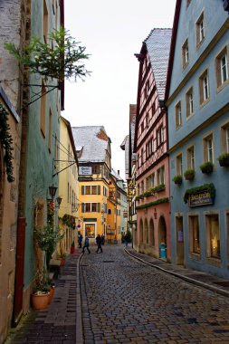 Antik şehir Rothenburg ob der Tauber büyüleyici güzelliği