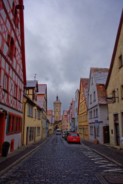 Antik şehir Rothenburg ob der Tauber büyüleyici güzelliği