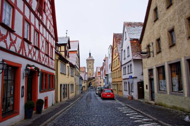 Antik şehir Rothenburg ob der Tauber büyüleyici güzelliği
