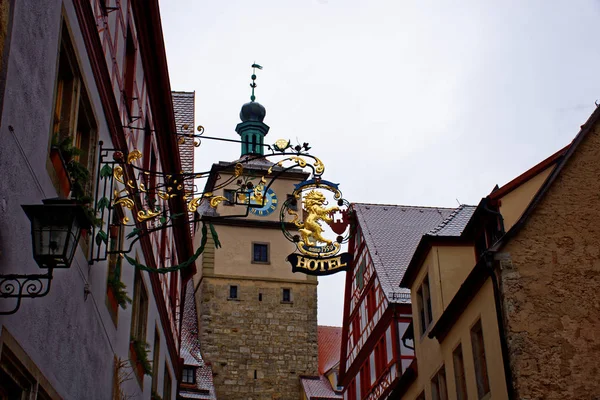 Давньої Красою Місто Rothenburg Дер Таубер Захоплюючим — стокове фото