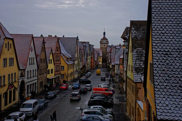 Antik Şehir Rothenburg Der Tauber Büyüleyici Güzelliği — Stok fotoğraf