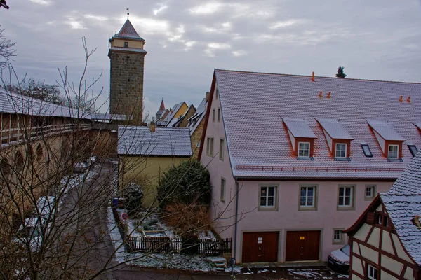 Давньої Красою Місто Rothenburg Дер Таубер Захоплюючим — стокове фото