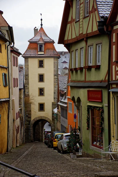 Давньої Красою Місто Rothenburg Дер Таубер Захоплюючим — стокове фото