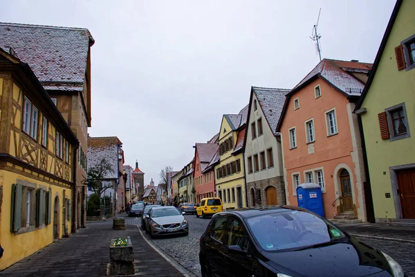 Давньої Красою Місто Rothenburg Дер Таубер Захоплюючим — стокове фото