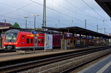 Ansbach bulutlu bir sabah tren istasyonu