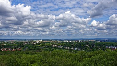 eski kuleden Nürnberg ve çevresinin güzel manzarası