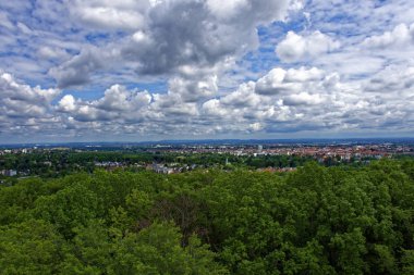 eski kuleden Nürnberg ve çevresinin güzel manzarası