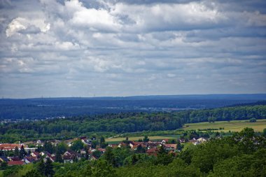 eski kuleden Nürnberg ve çevresinin güzel manzarası