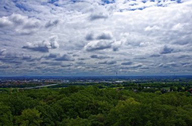 eski kuleden Nürnberg ve çevresinin güzel manzarası