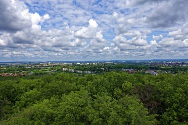 eski kuleden Nürnberg ve çevresinin güzel manzarası