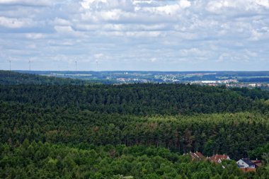 eski kuleden Nürnberg ve çevresinin güzel manzarası