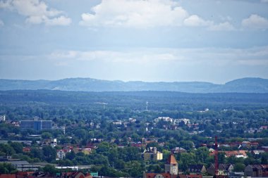 eski kuleden Nürnberg ve çevresinin güzel manzarası