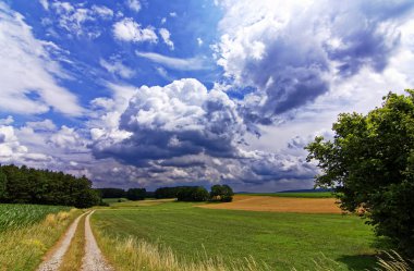 ormana yakın alan üzerinde bulutlar ile güzel gökyüzü 