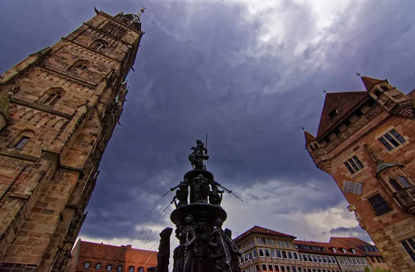 Belle Architecture Vieille Ville Nuremberg Journée Ensoleillée Nuremberg Beauté Antique — Photo