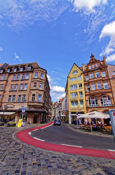 Bela Arquitetura Cidade Velha Nuremberga Dia Ensolarado Nuremberga Antiga Beleza — Fotografia de Stock