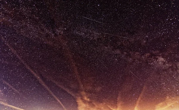 Hermosa Noche Estrellada Brillante Cielo — Foto de Stock