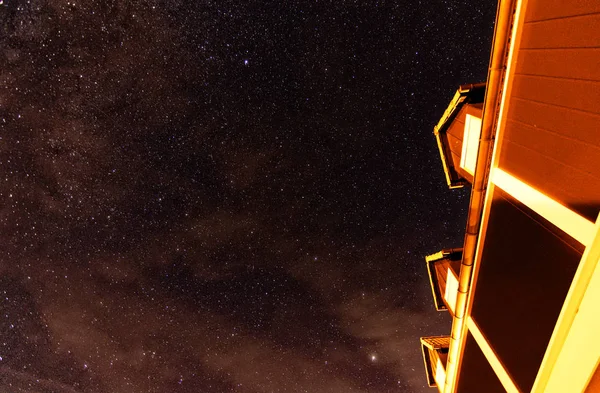 Hermosa Estrella Que Brilla Cielo Una Noche Verano — Foto de Stock