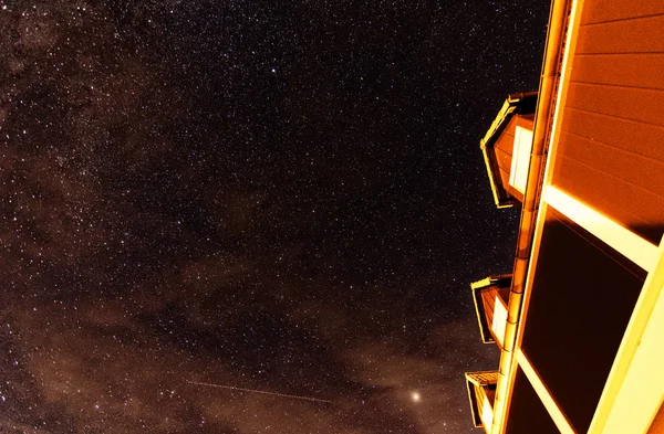 Vacker Stjärna Lysande Himlen Sommarnatt — Stockfoto