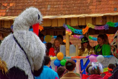 Almanya. Bavyera. Mitteleschenbach Ansbach District - 3 Mar 2019: Karnaval alayı. 