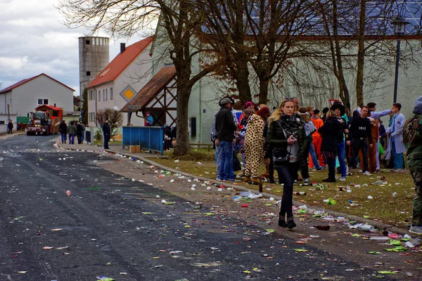 Alemanha Bavaria Mitteleschenbach Ansbach District Mar 2019 Procissão Carnaval — Fotografia de Stock