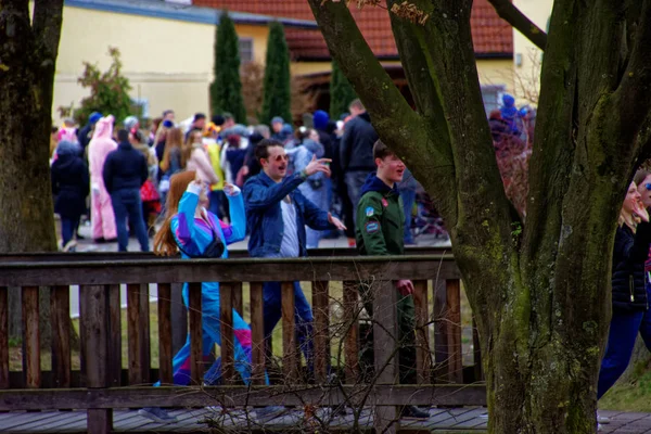 Almanya. Bavyera. Mitteleschenbach Ansbach District - 3 Mar 2019: Karnaval alayı. 