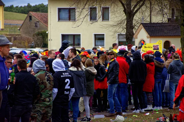 Almanya. Bavyera. Mitteleschenbach Ansbach District - 3 Mar 2019: Karnaval alayı. 