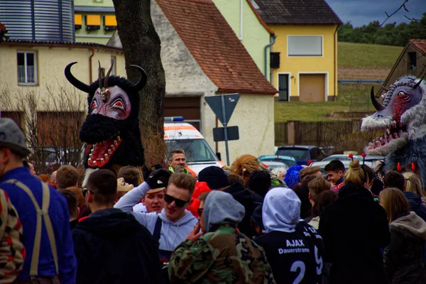 Almanya Bavyera Mitteleschenbach Ansbach District Mar 2019 Karnaval Alayı — Stok fotoğraf