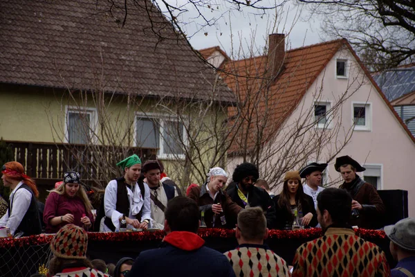 Almanya. Bavyera. Mitteleschenbach Ansbach District - 3 Mar 2019: Karnaval alayı. 
