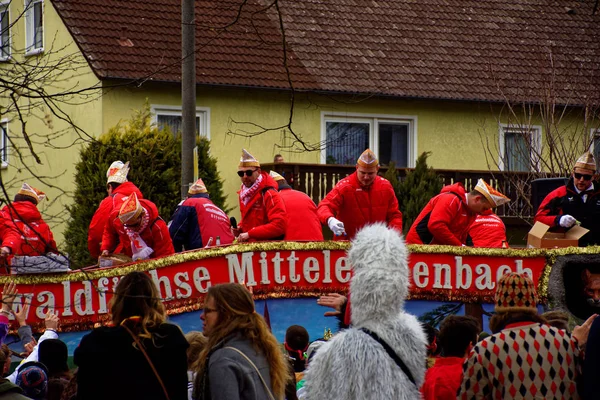 Almanya. Bavyera. Mitteleschenbach Ansbach District - 3 Mar 2019: Karnaval alayı. 