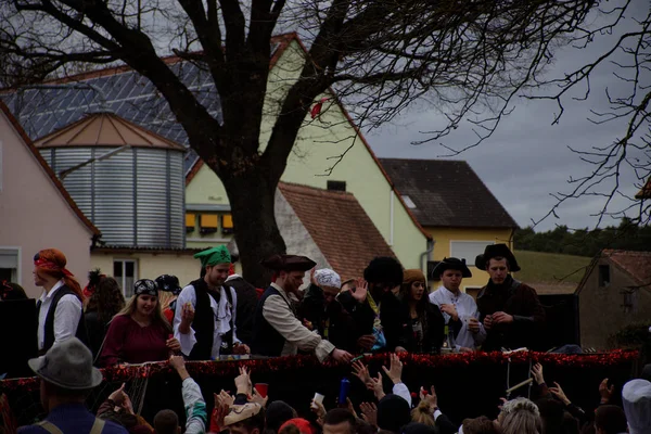 Almanya. Bavyera. Mitteleschenbach Ansbach District - 3 Mar 2019: Karnaval alayı. 