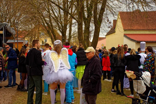 Almanya Bavyera Mitteleschenbach Ansbach District Mar 2019 Karnaval Alayı — Stok fotoğraf