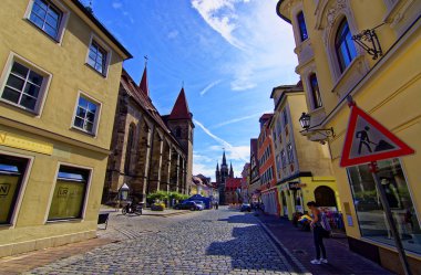Ansbach 'ın canlı, renkli şehir manzaraları