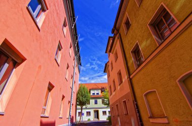 Ansbach 'ın canlı, renkli şehir manzaraları