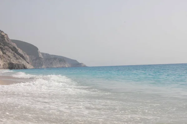 Egremni Strand Ionische Zee Het Eiland Lefkada Griekenland — Stockfoto