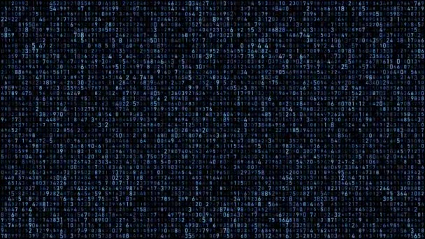 Цифрові Матричні Числа Потік Синій — стокове відео
