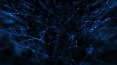 Plekbe hattı ve mavi noktalar ile soyut nöron tıbbi arka plan