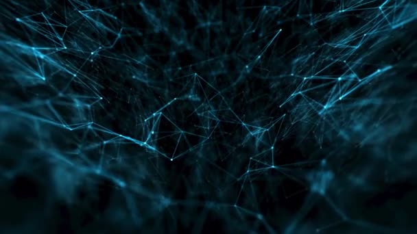 神経叢線とドットを持つ抽象的なニューロン医療の背景 — ストック動画