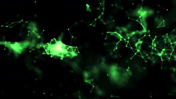 Tecnologia Eco Bloccato Connessioni Background Spaziale Con Dof Verde — Video Stock